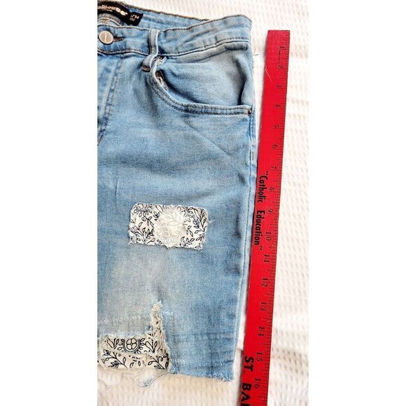Boho Hippie Reworked denim jean shorts 13/14 dollhouse repurposed distressed - Picture 6 of 9